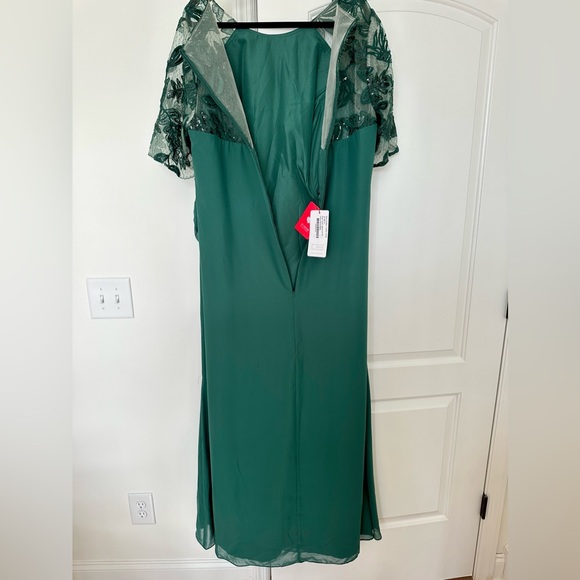Sheath/Column scoop neck floor length Chiffon Hunter Green - Picture 11 of 14